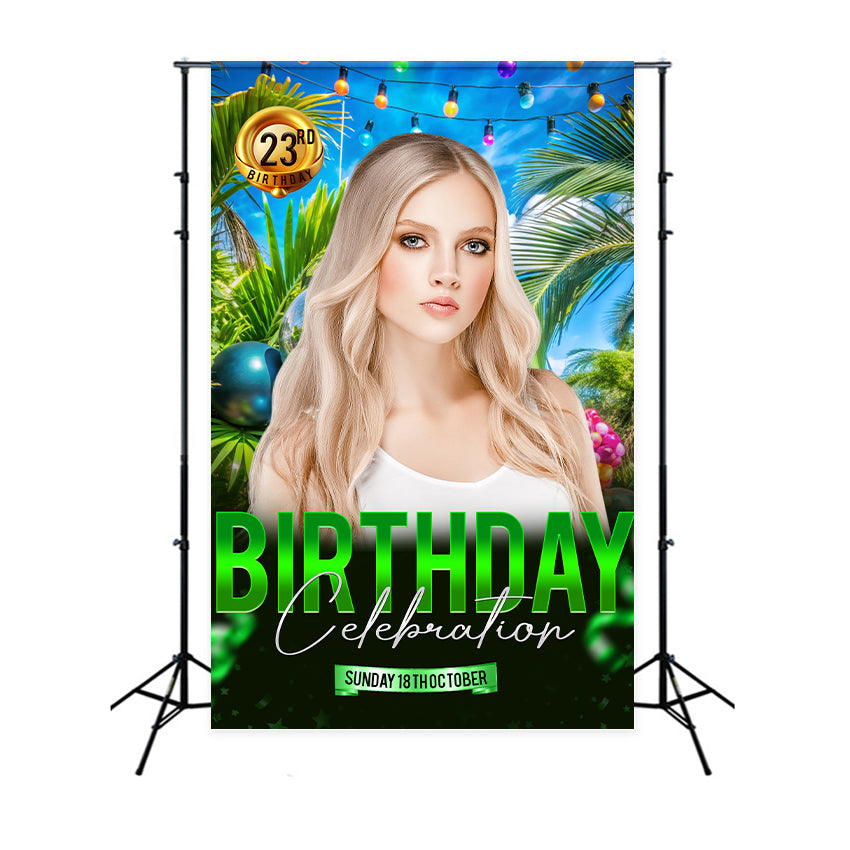 Geburtstag Backdrop Personalisierte Tropische 23. Fotografie Backdrop BRP2-48