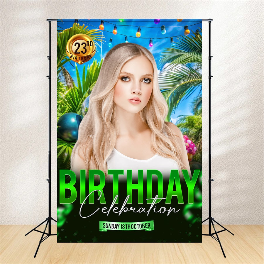 Geburtstag Backdrop Personalisierte Tropische 23. Fotografie Backdrop BRP2-48