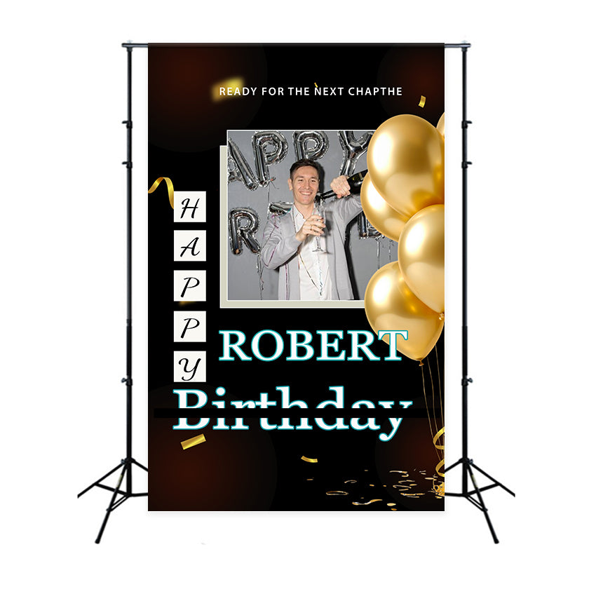 Personalisierte Backdrop Geburtstag Gold Ballon Party Backdrop BRP2-61