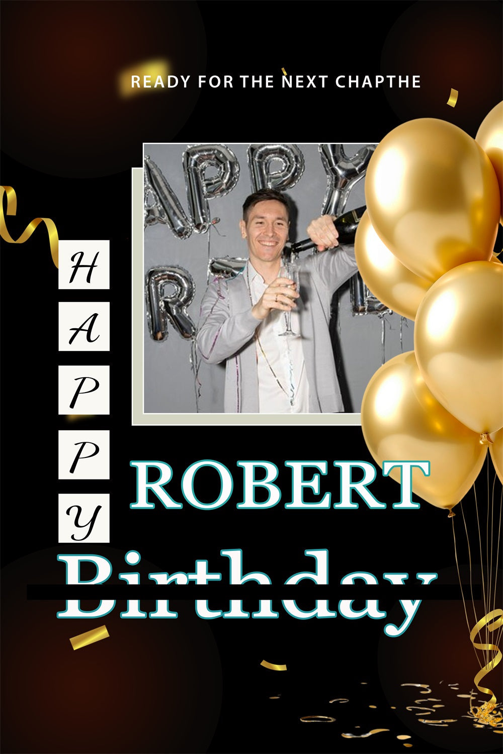 Personalisierte Backdrop Geburtstag Gold Ballon Party Backdrop BRP2-61