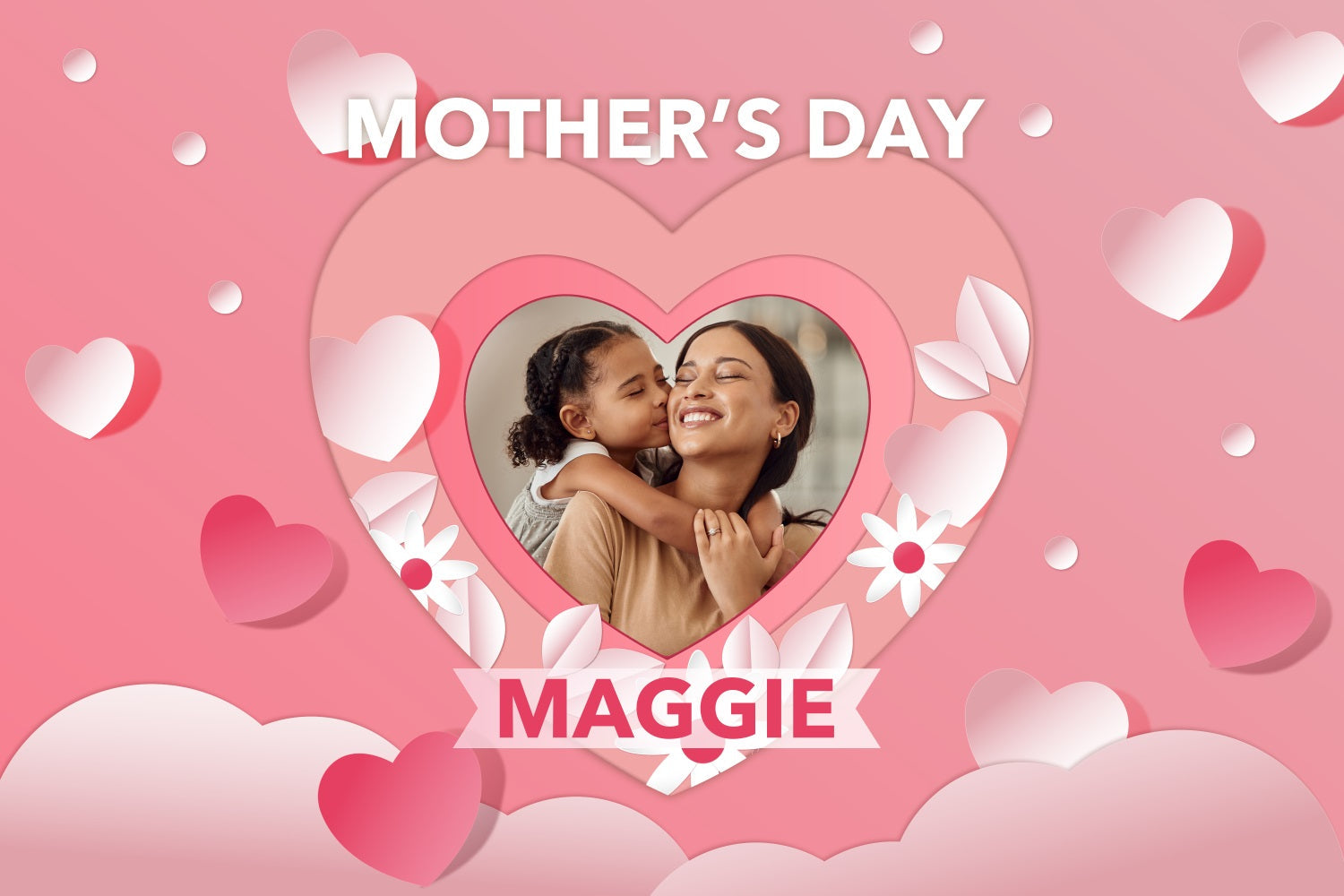 Muttertag Fotohintergrund Rosa Herzen Liebe Personalisierter Hintergrund BRP3-121