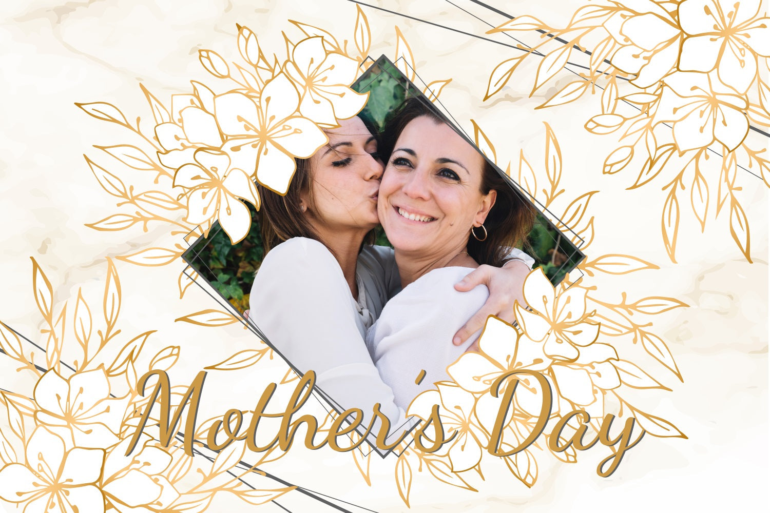 Muttertagskulisse Ideen Goldene Blüte Liebe Personalisierte Kulisse BRP3-123