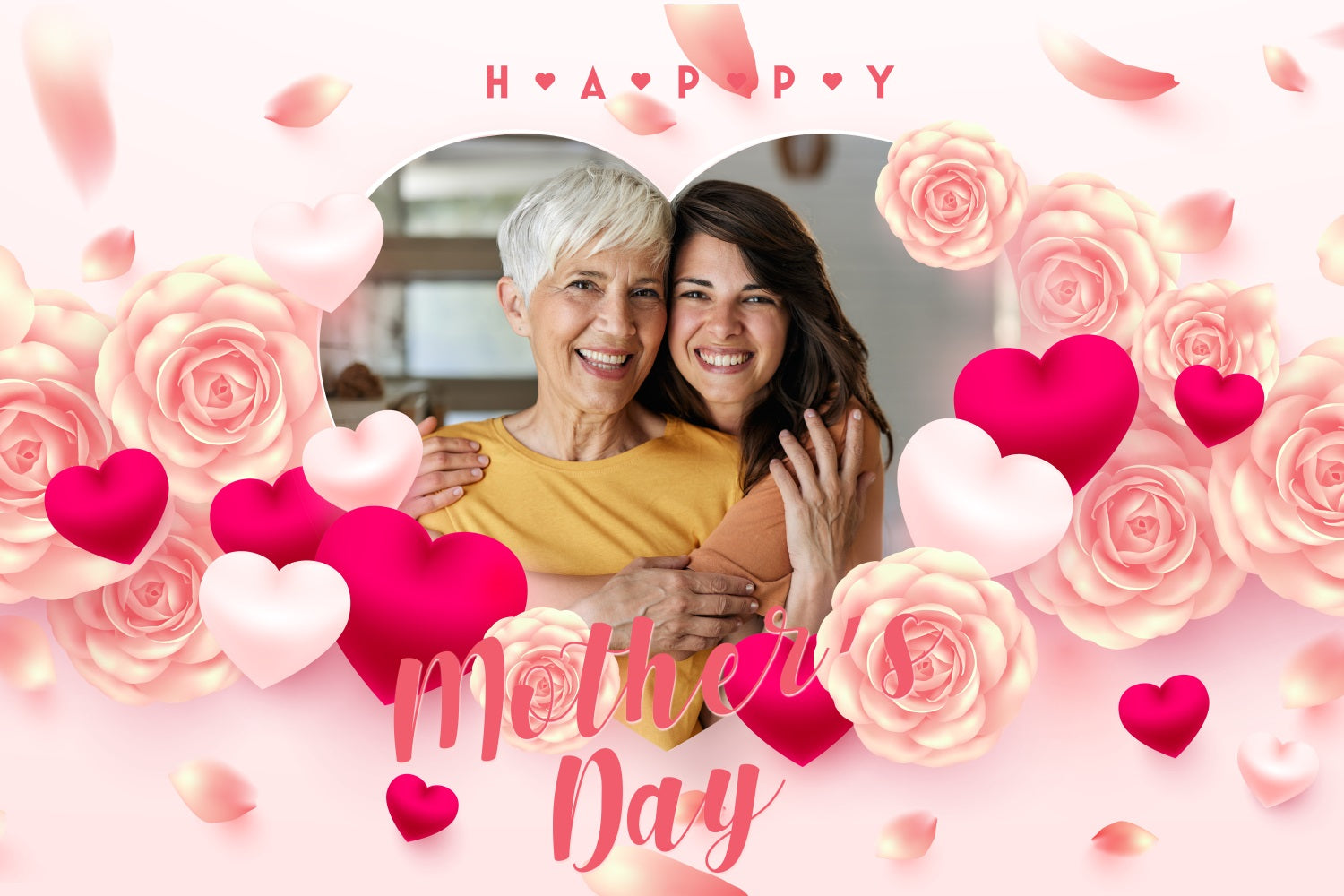 Backdrop für Muttertag Romantische Rose Herz Personalisierte Backdrop BRP3-124