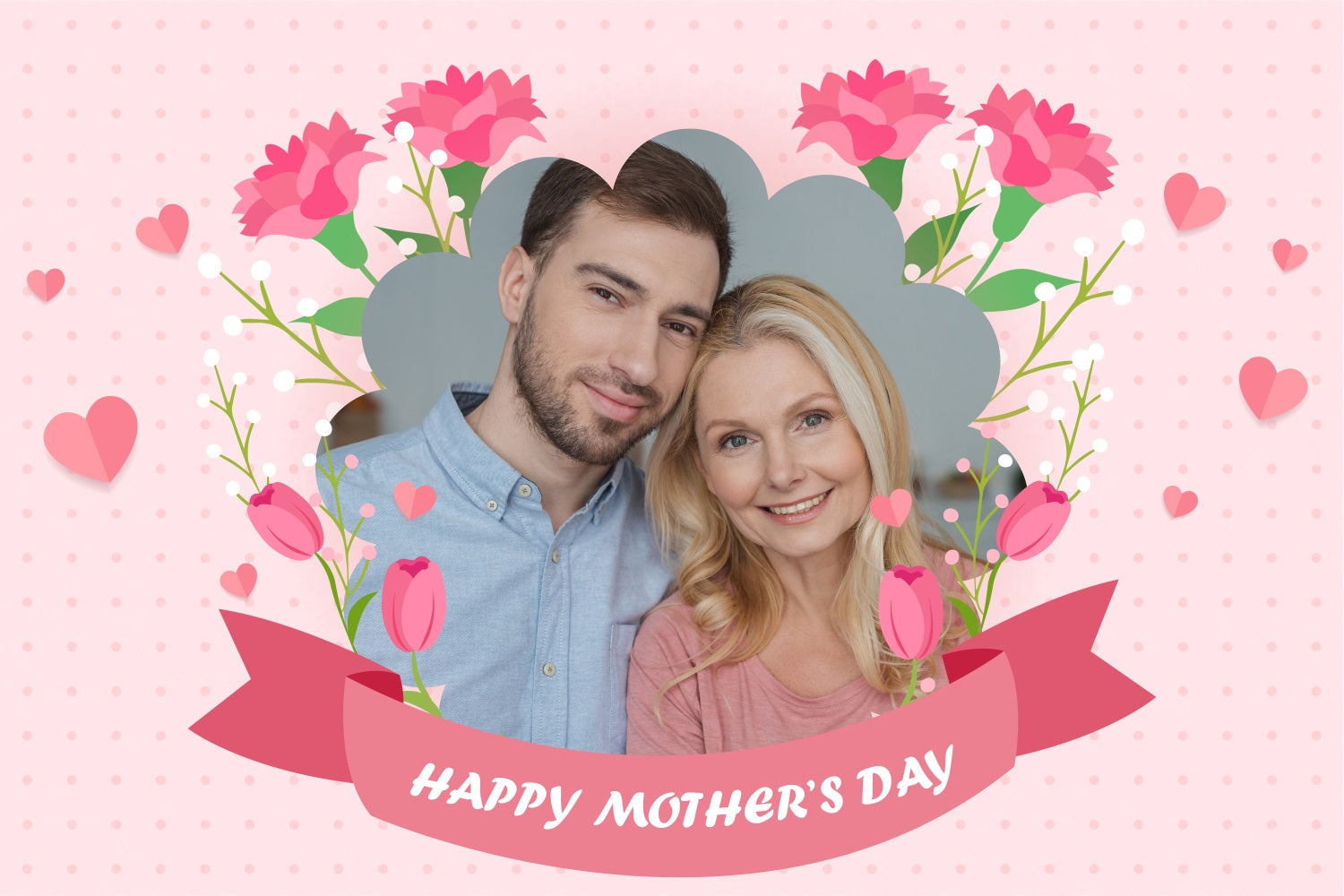 Happy Mother's Day Backdrop Sanfte Liebe Blumen Personalisierte Backdrop BRP3-126