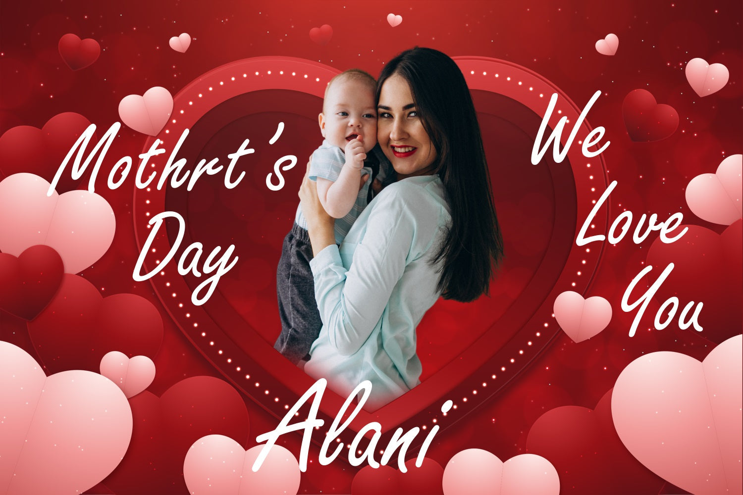 Muttertag Backdrop Rote Herzen Feier Personalisierte Backdrop BRP3-129