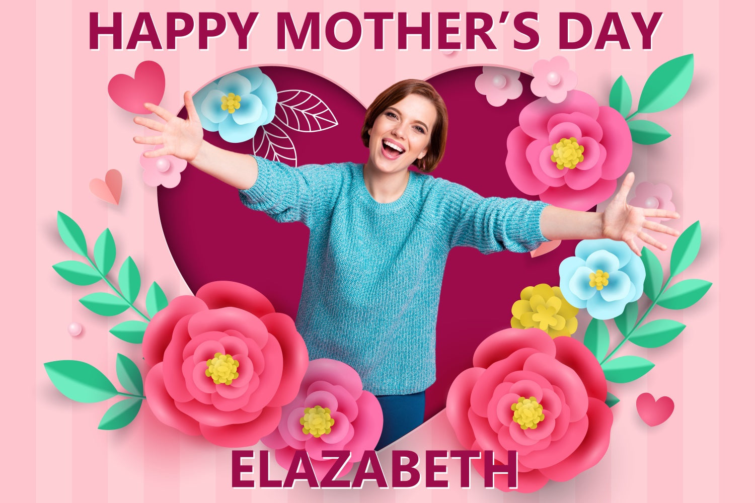 Fotohintergrund für Muttertag Blumige Feier Individuell gestalteter Hintergrund BRP3-132