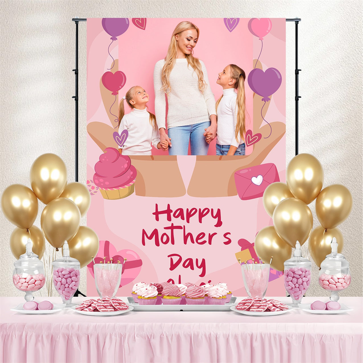 Mothers Day Backdrops Loving Hands Individueller Hintergrund BRP3-134