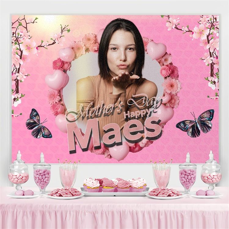 Mothers Day Backdrop Cherry Heart Frame Personalisierte Backdrop BRP3-135