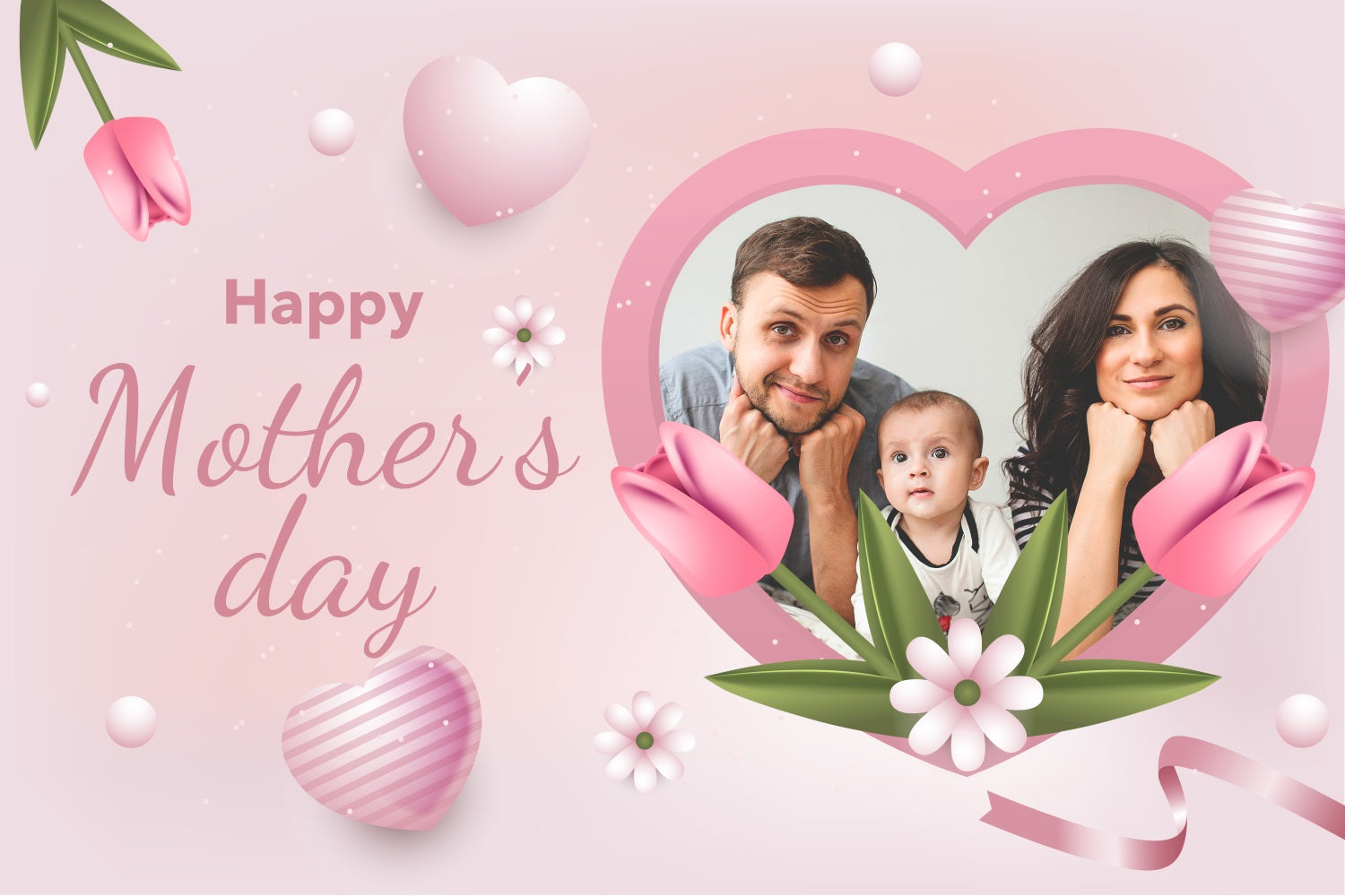 Backdrops für Muttertag Herz Tulpe Familie Personalisierte Backdrops BRP3-136