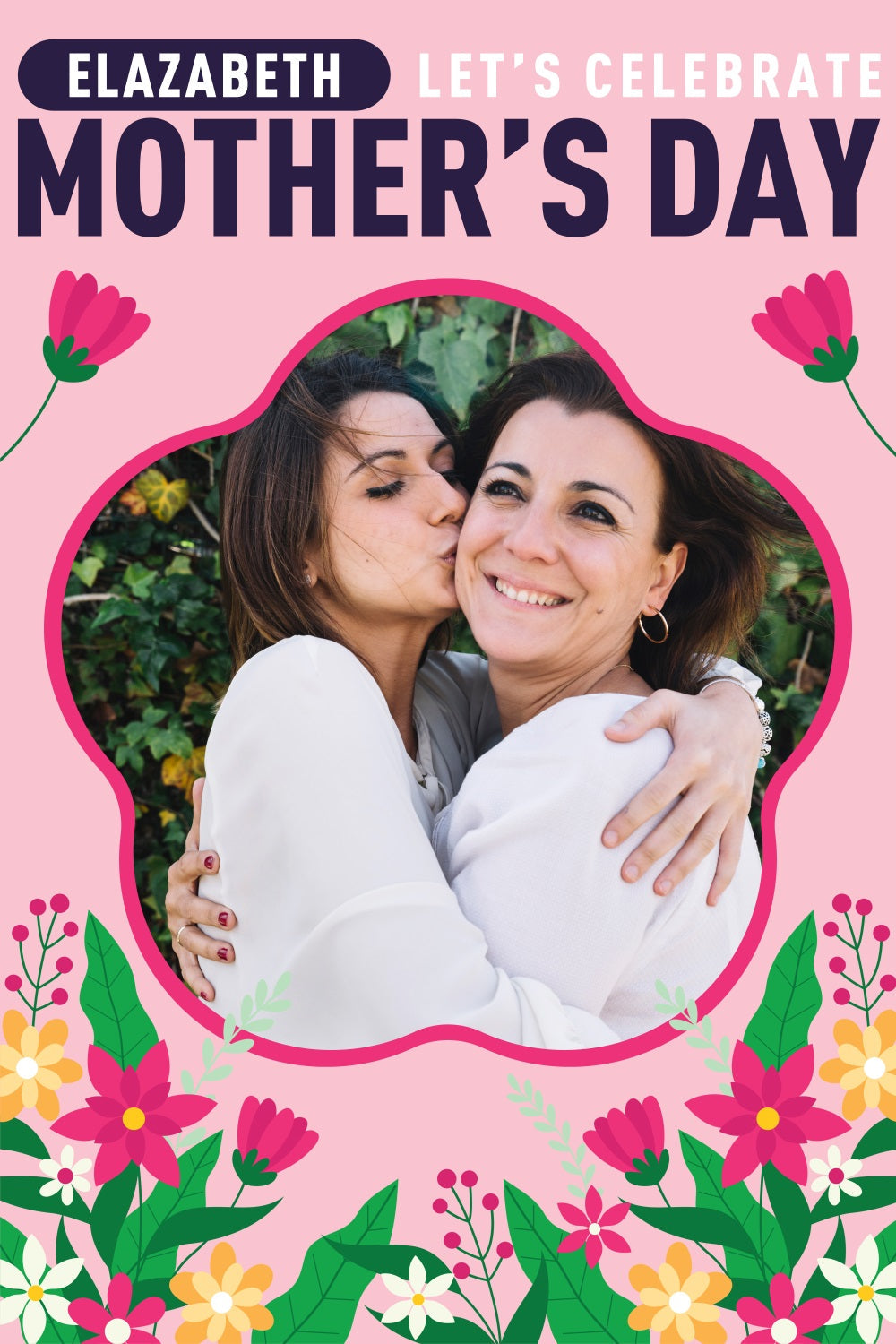 Muttertag Fotokulissen Bunte Blume Rahmen Custom Backdrop BRP3-152