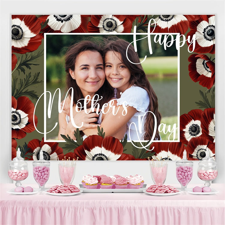 Fotohintergrund für Muttertag Bold Anemones Personalisierter Fotohintergrund BRP3-154