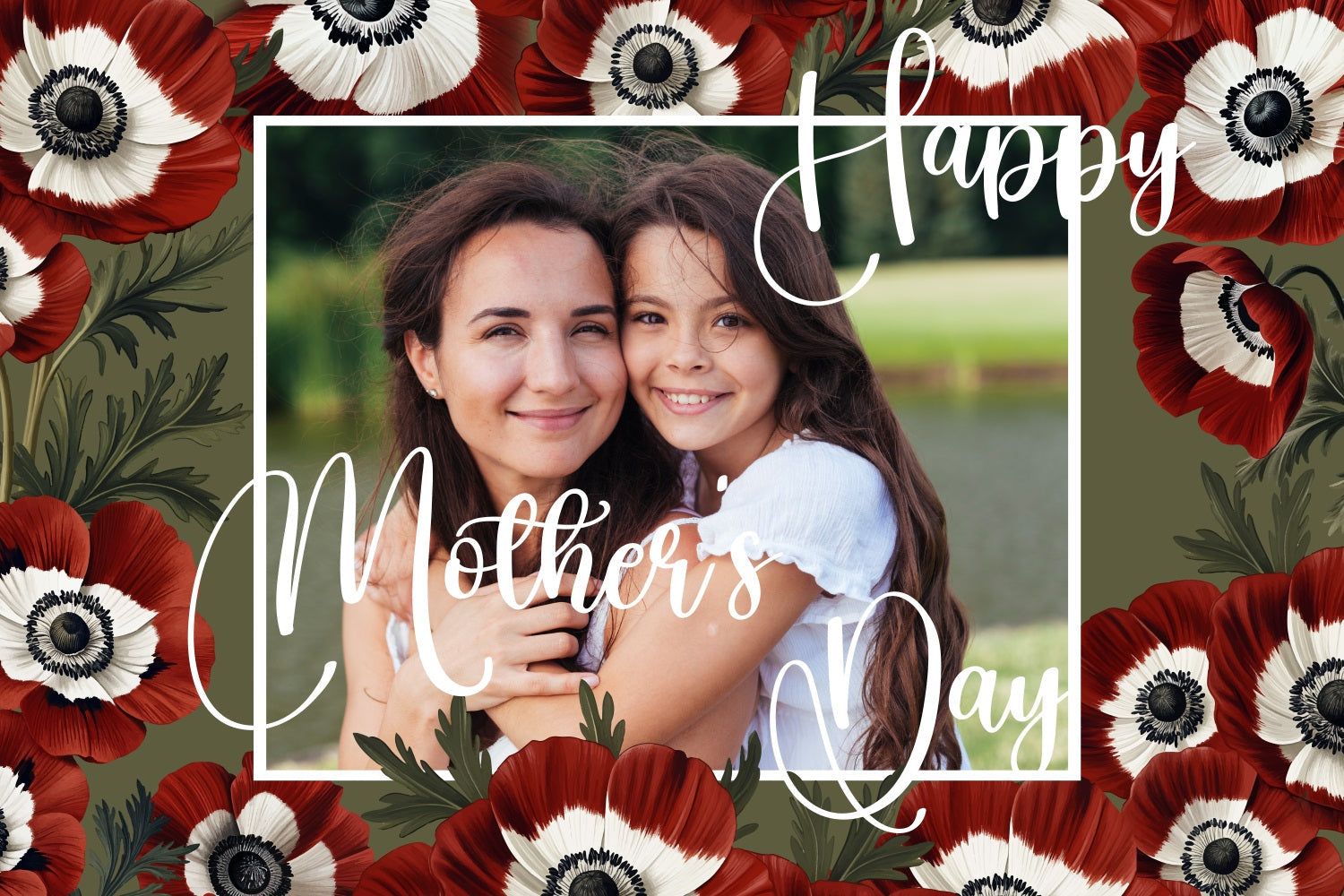 Fotohintergrund für Muttertag Bold Anemones Personalisierter Fotohintergrund BRP3-154