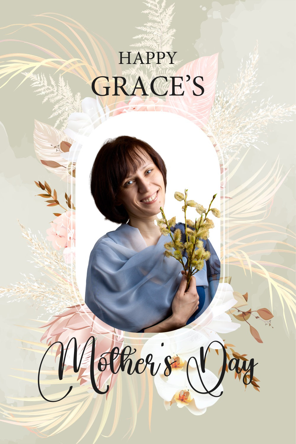 Muttertags-Hintergrund Natürlicher Blumenrahmen Individueller Hintergrund BRP3-157