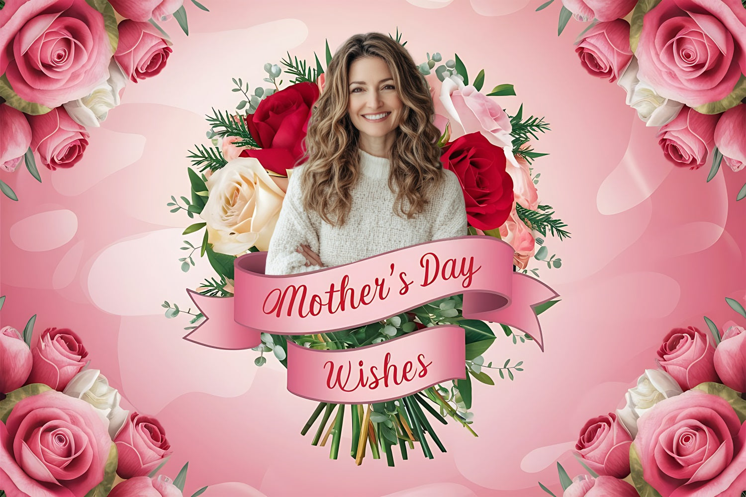 Muttertagskulisse Rosenstrauß Personalisierte Kulisse BRP3-160