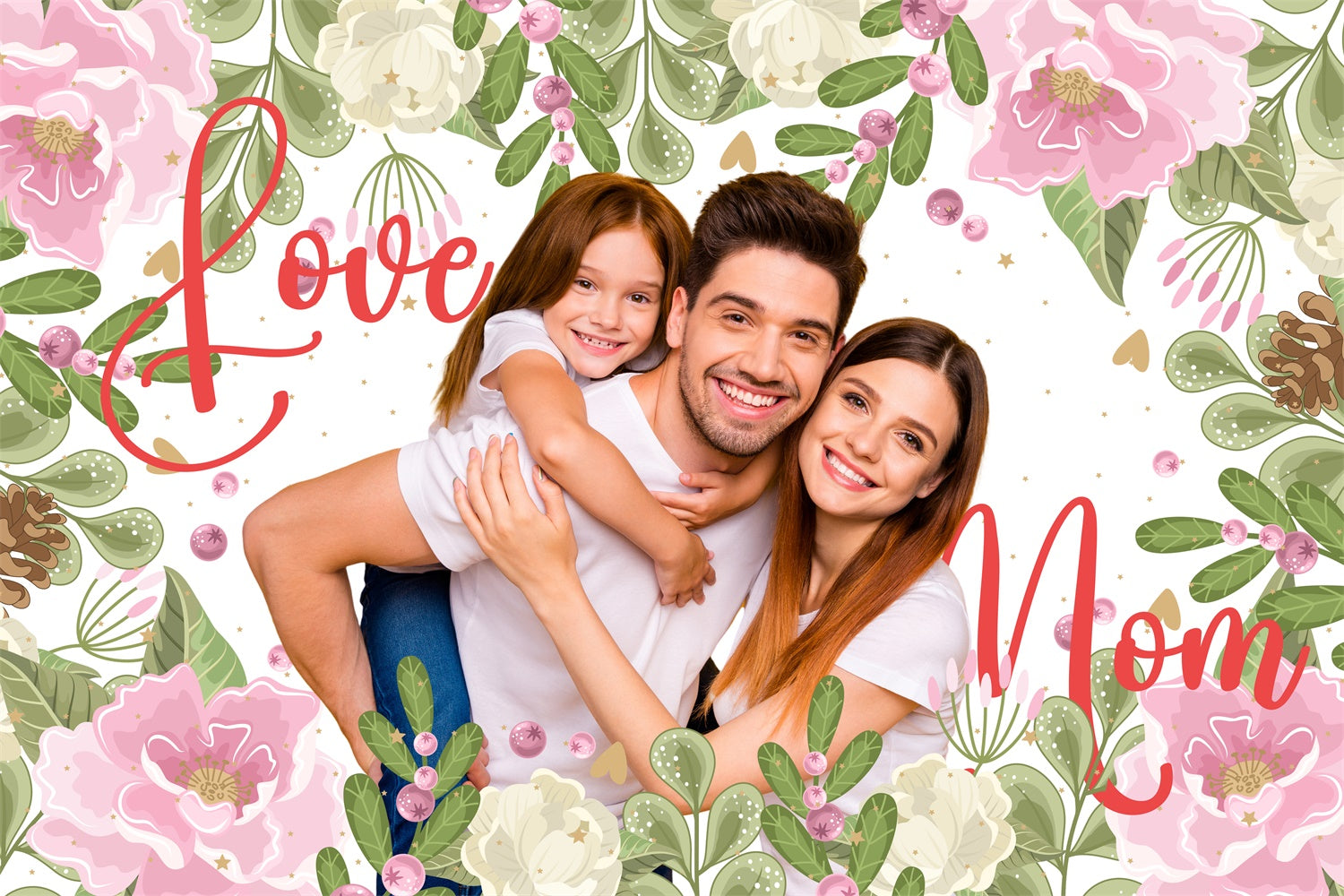 Backdrops für Muttertag Elegant Botanical Frame Custom Backdrop BRP3-164