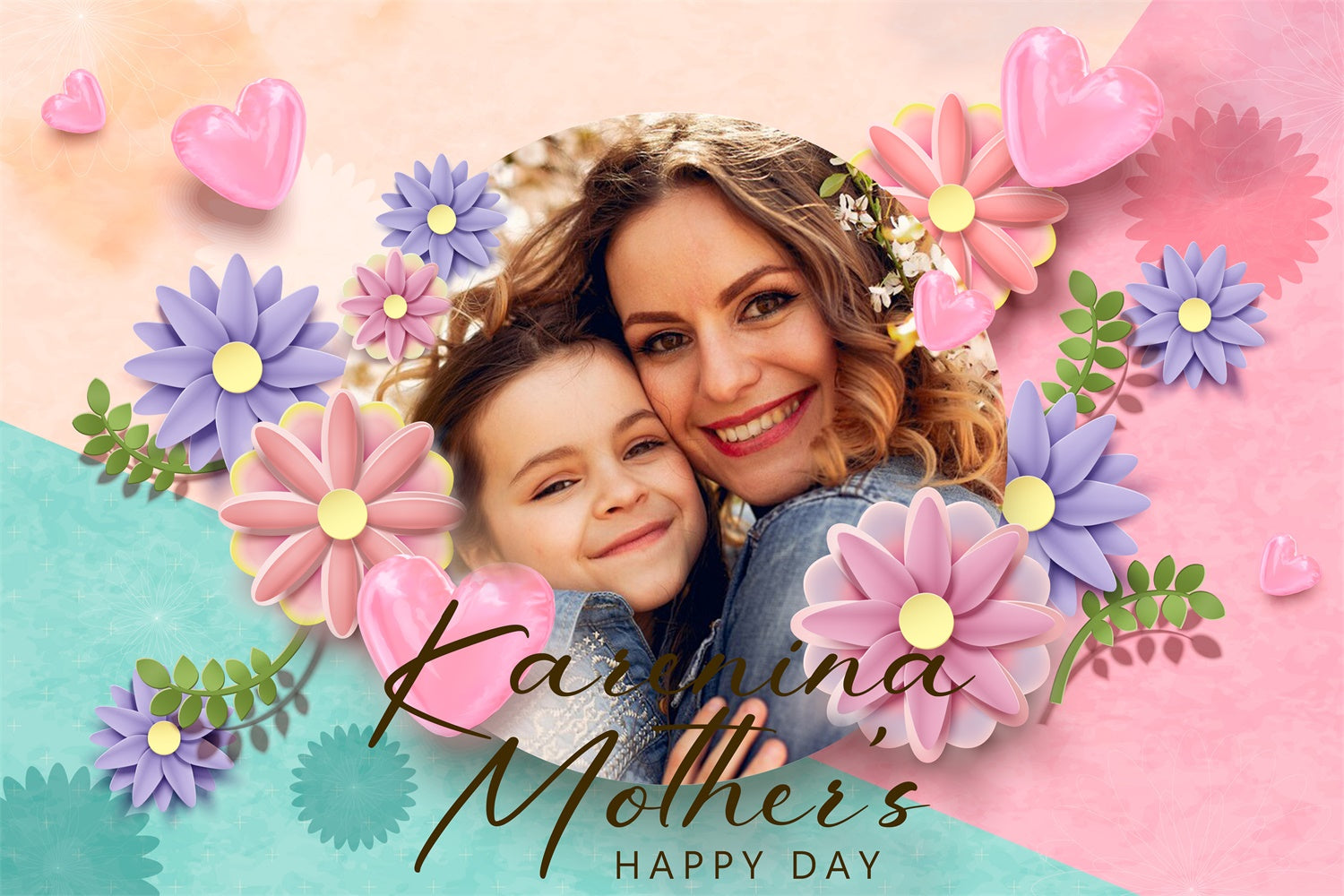 Backdrops für Muttertag Sweet Floral Celebration Personalisierte Backdrop BRP3-171