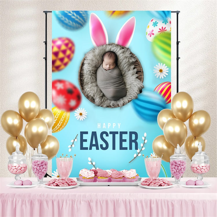 Ostern Fotohintergrund Floral Bunny Egg Personalisierter Hintergrund BRP3-174