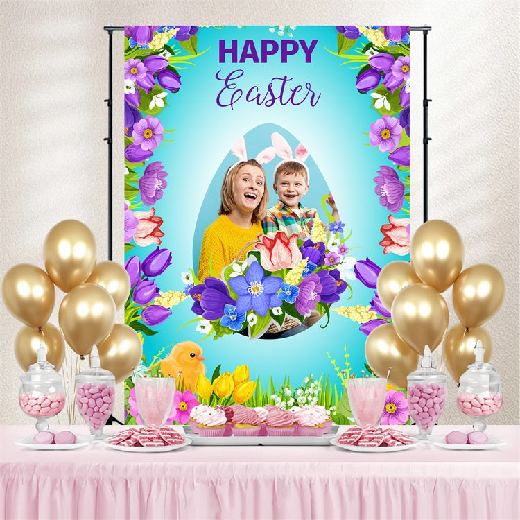 Ostern Fotokulissen Frühlingsblumen Personalisierte Kulisse BRP3-176