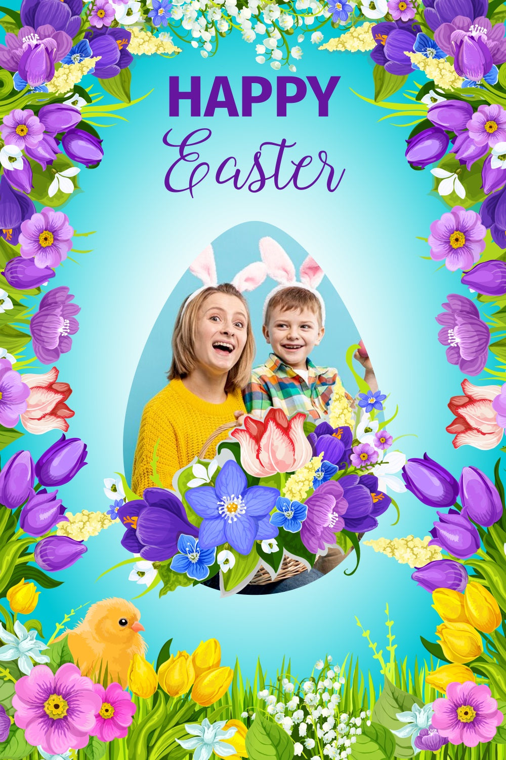 Ostern Fotokulissen Frühlingsblumen Personalisierte Kulisse BRP3-176