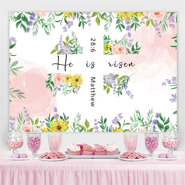 Ostern Fotokulisse Ideen Floral Scripture Personalisierte Kulisse BRP3-180