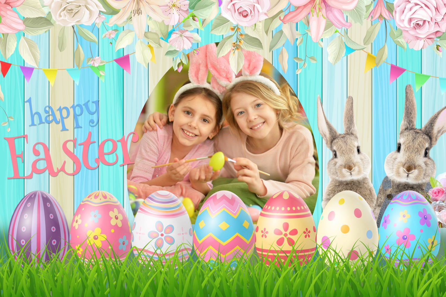 Backdrop Ostern Adorable Egg Hunt Personalisierte Backdrop BRP3-182