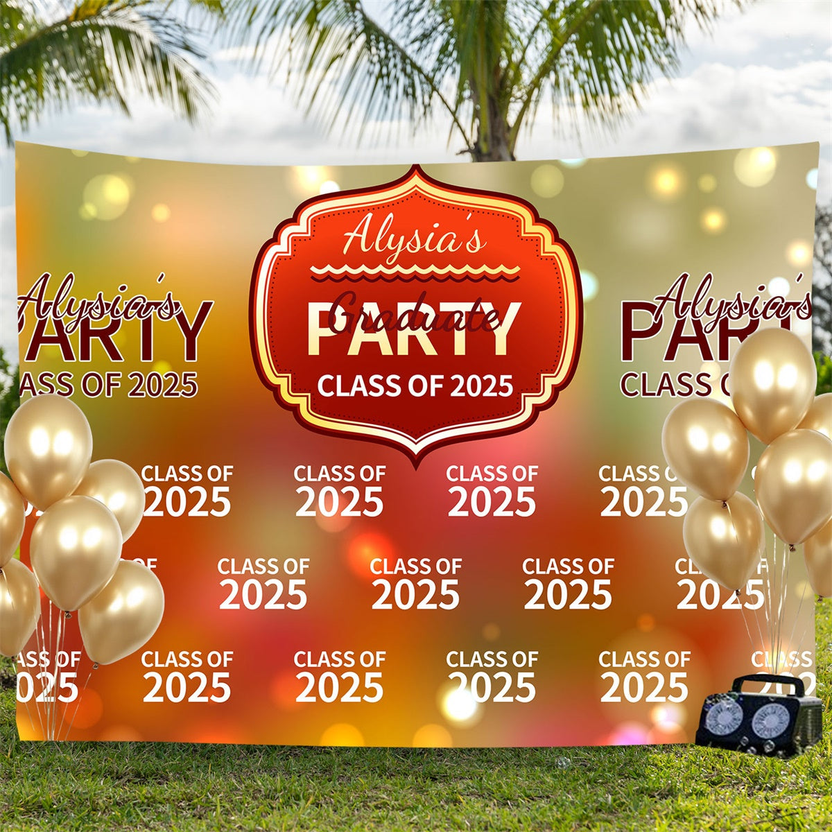 Custom Graduation Backdrop Rot Gold Elegant Graduation Party Backdrop BRP3-19