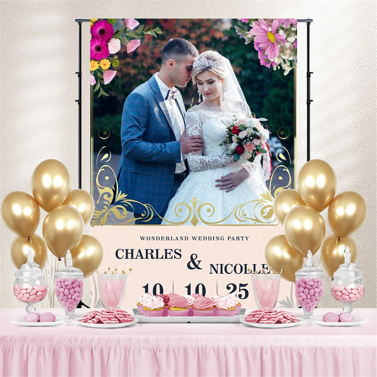 Backdrops für Hochzeiten Floral Wonderland Party Personalisierte Backdrop BRP3-194