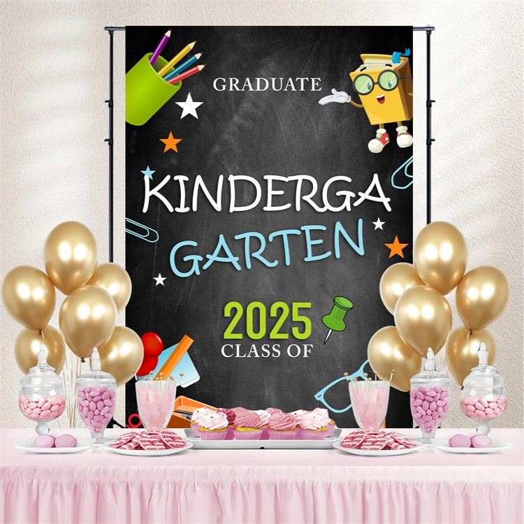 Vorschulabschluss-Hintergrundkulisse Schreibwaren Kindergartenabschluss-Party-Hintergrundkulisse BRP3-22