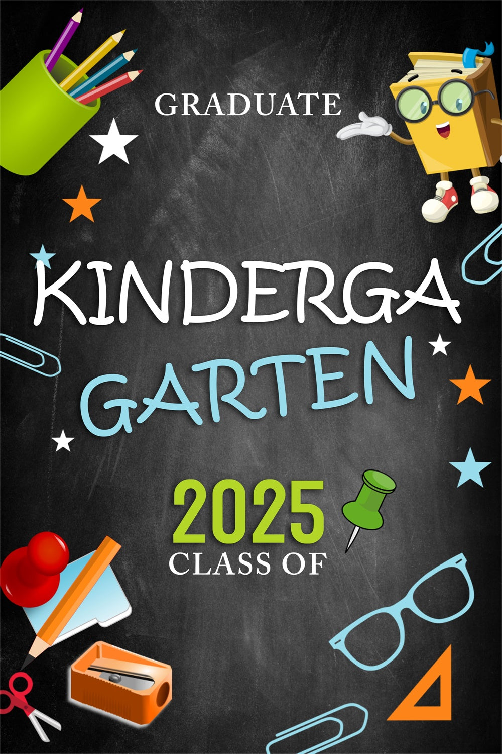 Vorschulabschluss-Hintergrundkulisse Schreibwaren Kindergartenabschluss-Party-Hintergrundkulisse BRP3-22