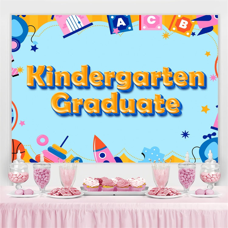 Vorschulabschluss-Hintergrundkulisse Vorschulkindergarten-Abschlussparty-Hintergrundkulisse BRP3-23