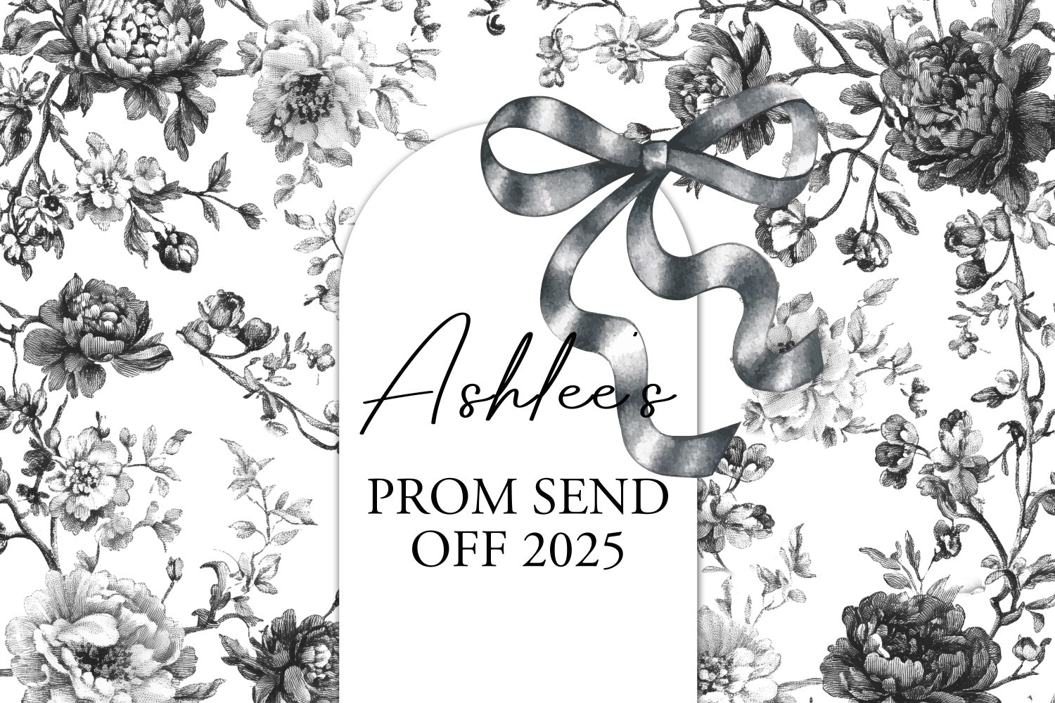 Abschlussball-Hintergrund Ideen Floral Sketch Personalisierte Party Abschlussfeier Hintergrund BRP3-230