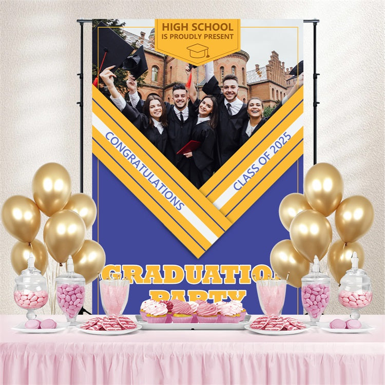 Graduation Backdrop Fotoshooting High School Personalisierte Party Graduation Backdrop BRP3-232