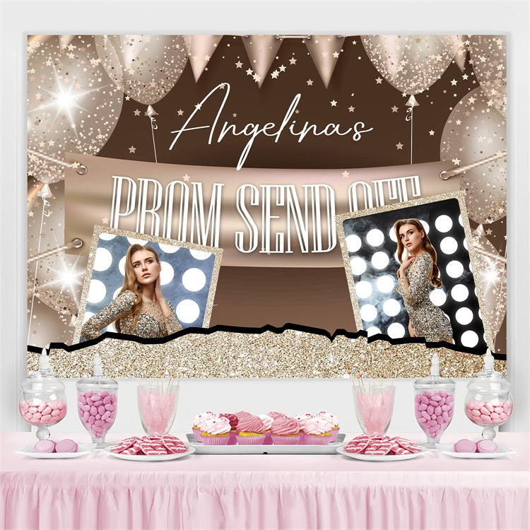 Prom 2025 Backdrop Glitter Ballon Personalisierte Party Abschlussfeier Backdrop BRP3-236