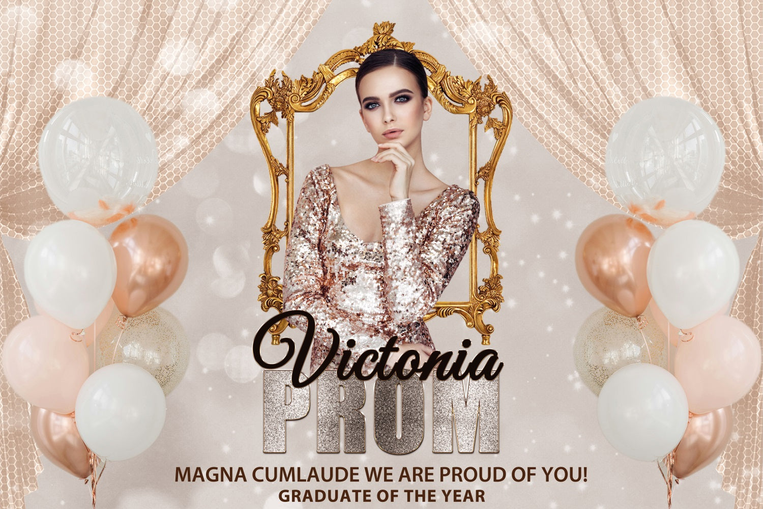 Prom Backdrops Ballon Rahmen Personalisierte Party Graduation Backdrop BRP3-237