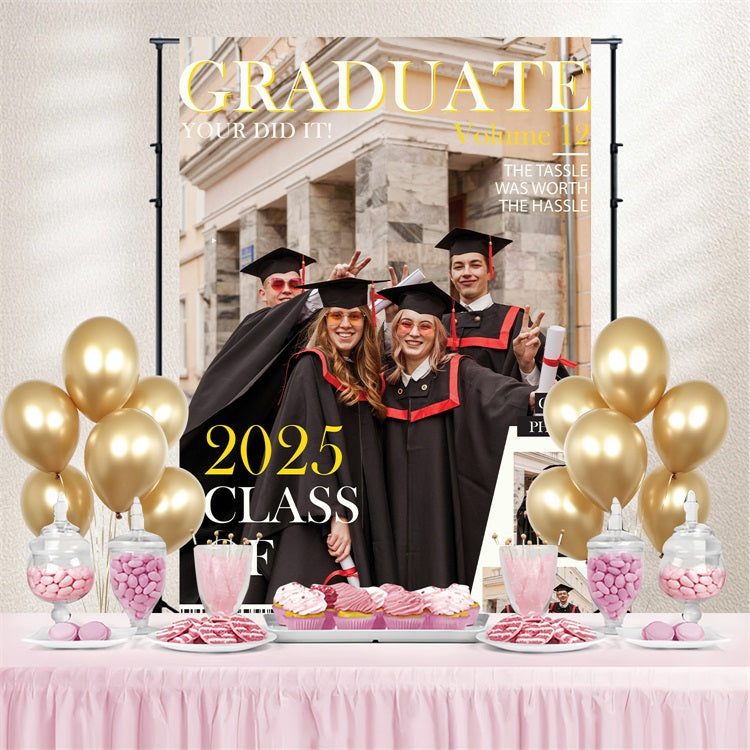2025 Graduation Backdrop Cheers Volume 12 Personalisierte Party Graduation Backdrop BRP3-240
