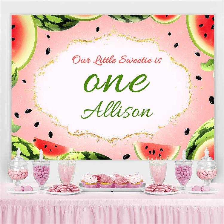 Personalisierte 1st Geburtstag Backdrop Süß Watermelon Thema Backdrop BRP3-247
