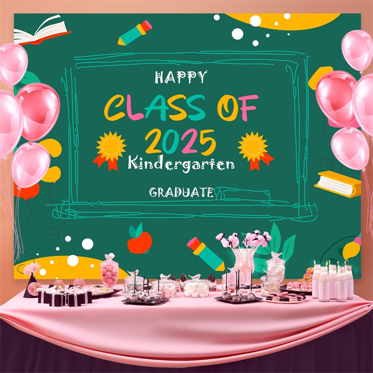 Graduation Backdrop Fotoshooting Bunte Kreidetafel Graduation Party Backdrop BRP3-25