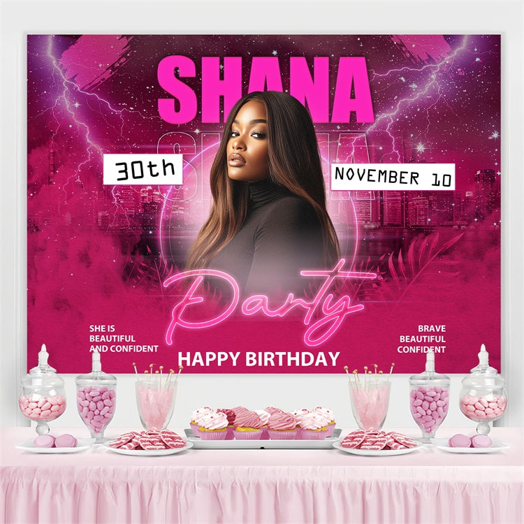 Benutzerdefinierte Made Geburtstag Backdrops Glamorous 30th Urban Style Backdrop BRP3-253