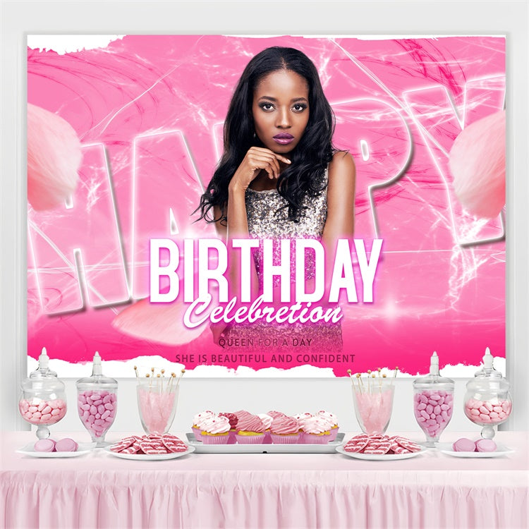 Personalisierte Backdrop For Geburtstag Bold Rosa Funkeln Backdrop BRP3-255