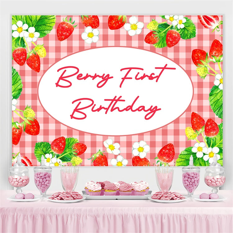 Personalisierte 1st Geburtstag Backdrop Süß Strawberry Garden Backdrop BRP3-260