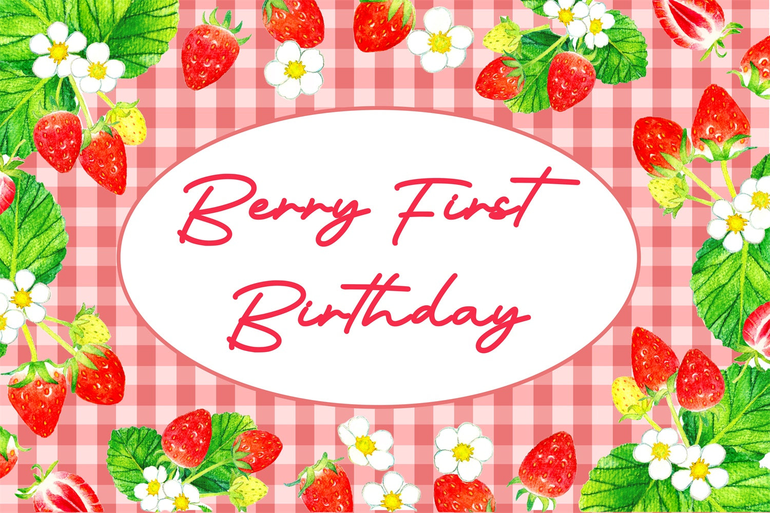 Personalisierte 1st Geburtstag Backdrop Süß Strawberry Garden Backdrop BRP3-260