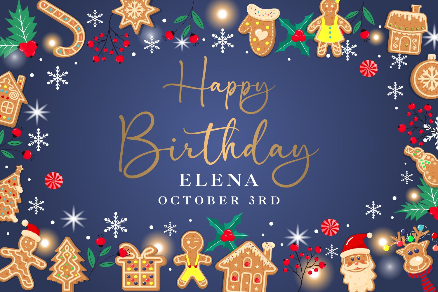 Personalisierte Geburtstag Backdrops Christmas Keks Style Backdrop BRP3-267