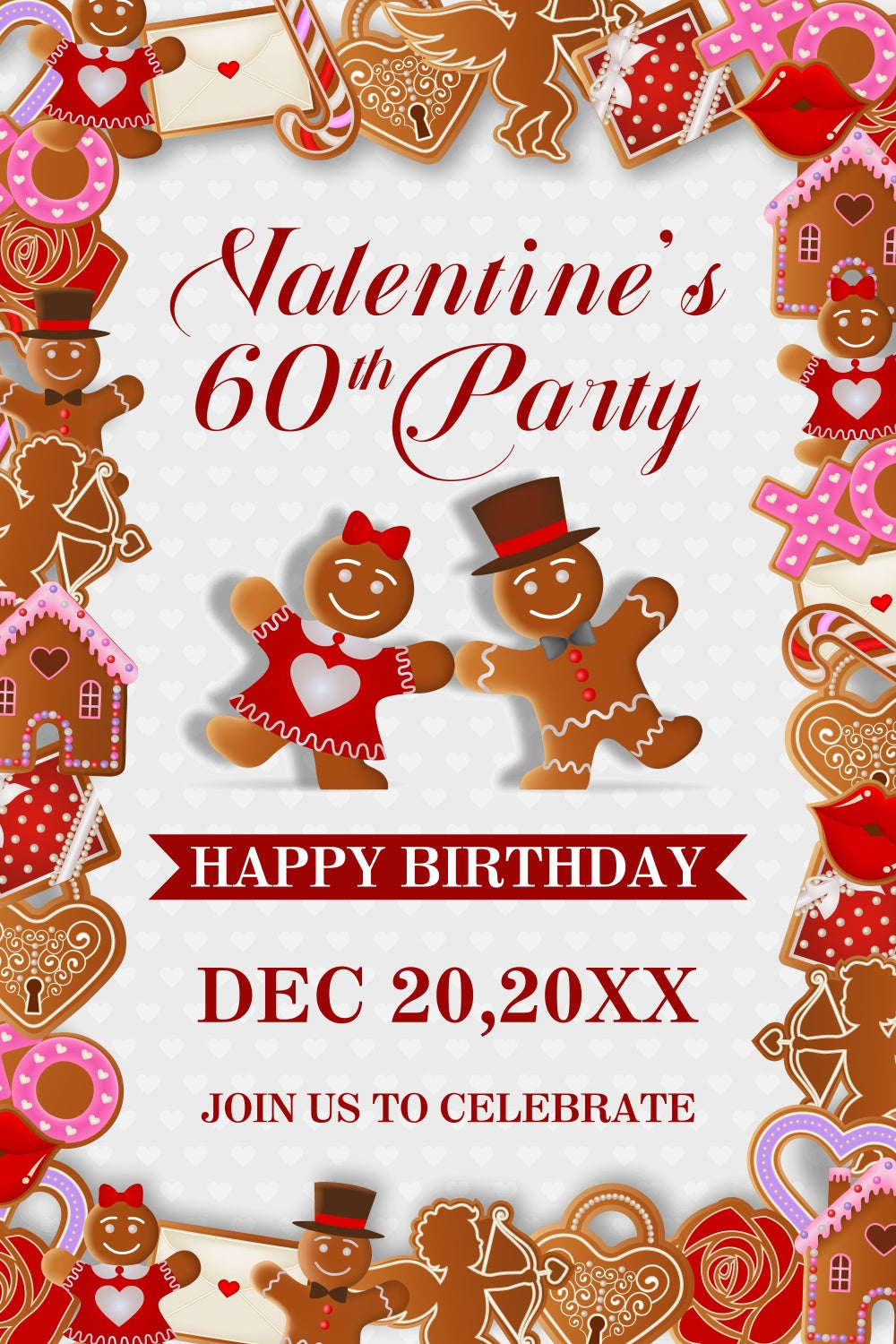 Benutzerdefinierte Made Geburtstag Backdrops Romantic Keks Party Thema Backdrop BRP3-268