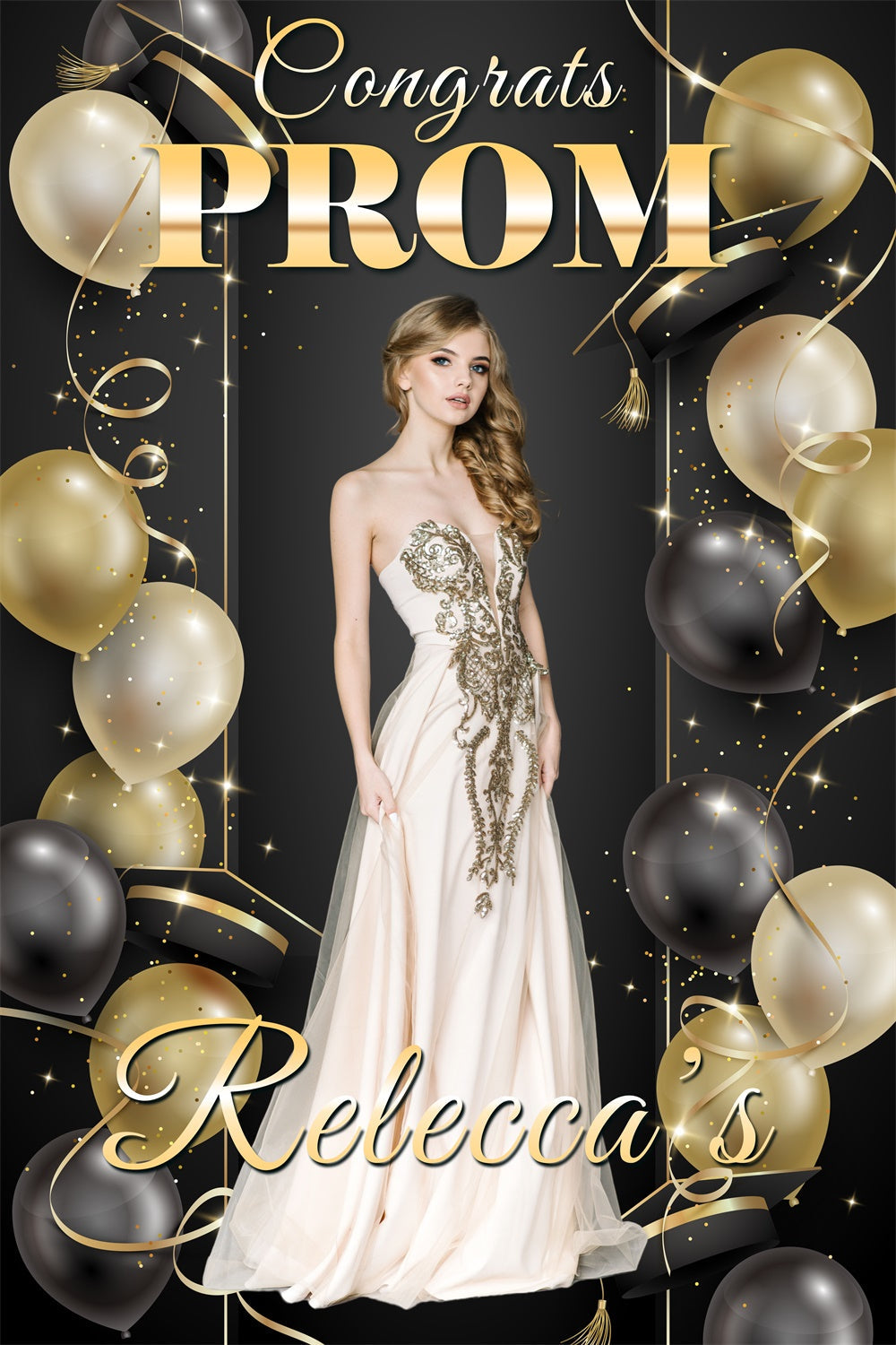 Personalisierte Graduation Backdrops Elegante Ballon Graduation Party Backdrop BRP3-27