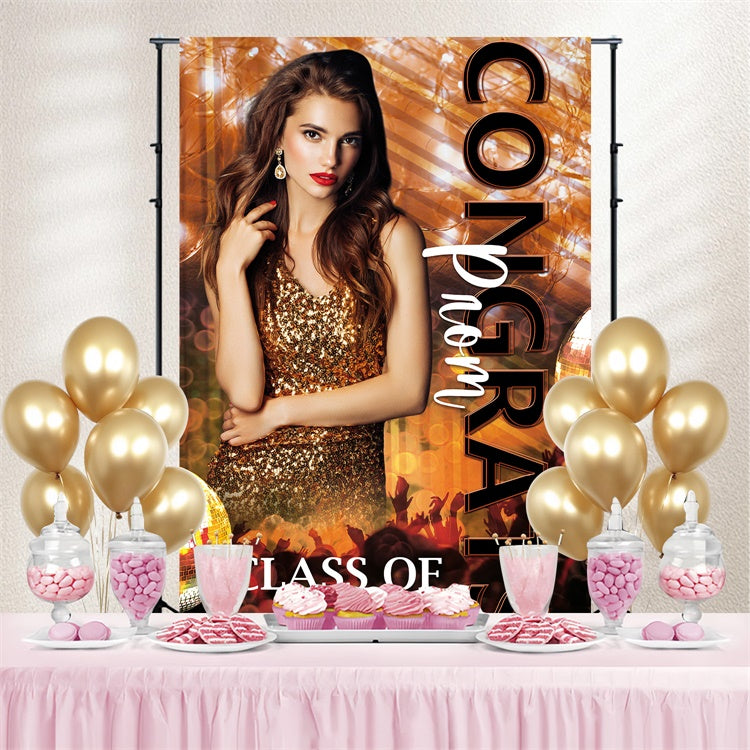 Personalisierte Graduation Backdrop Funkelnde Prom Graduation Party Backdrop BRP3-28