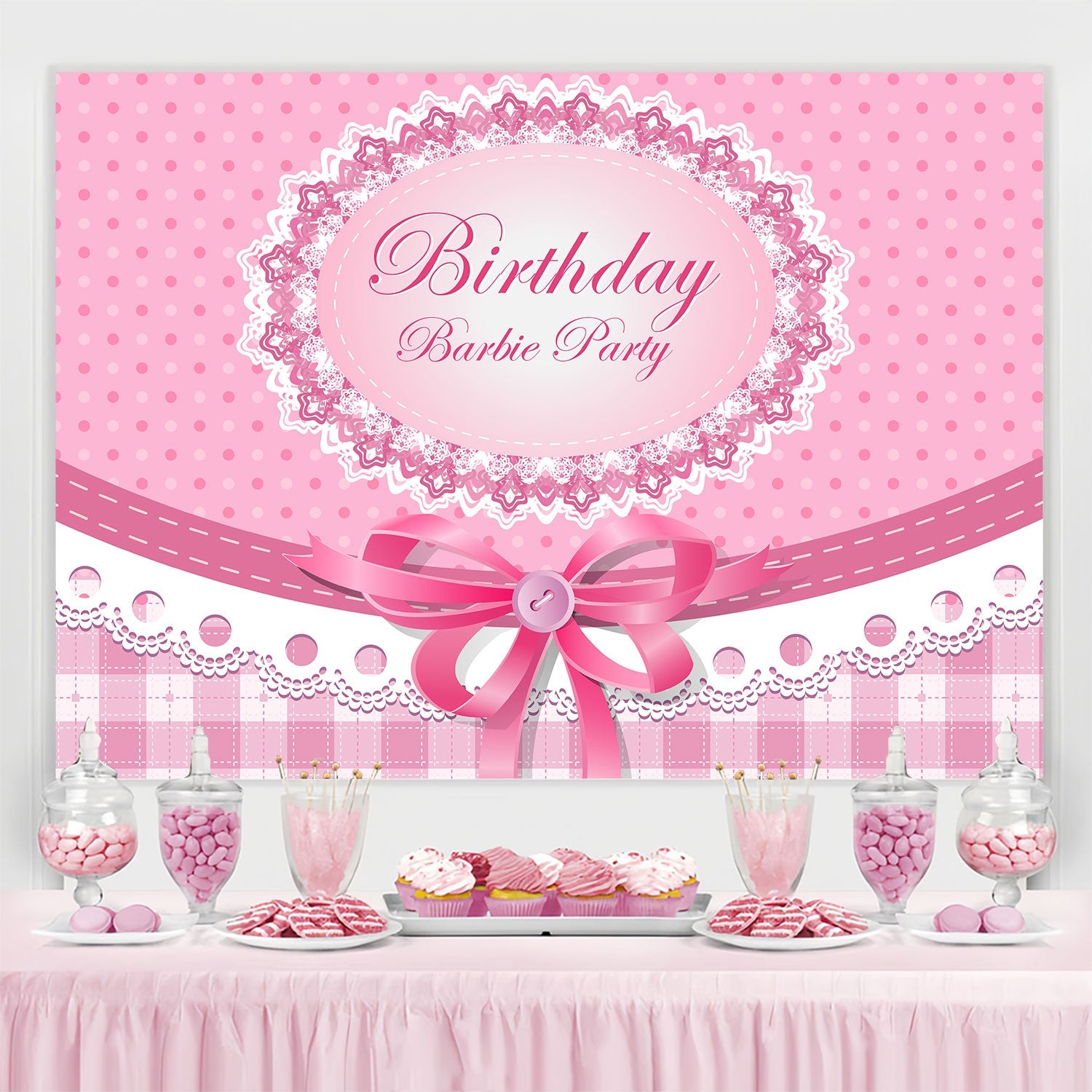 Personalisierte Backdrop für Geburtstag Vintage Lace Ribbon Backdrop BRP3-45