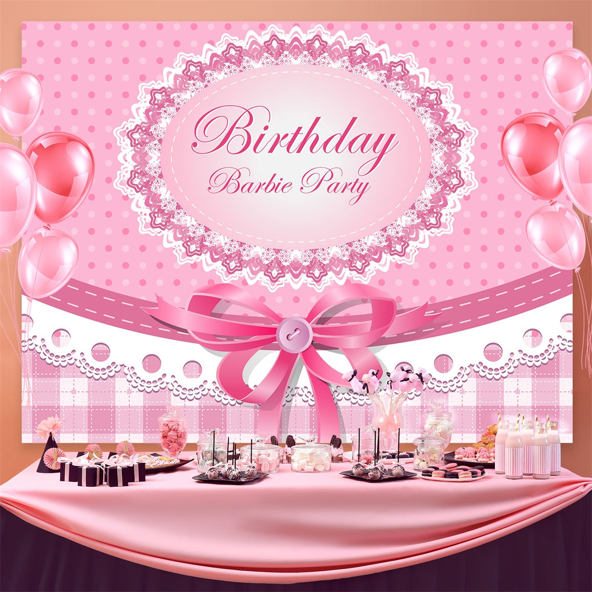 Personalisierte Backdrop für Geburtstag Vintage Lace Ribbon Backdrop BRP3-45