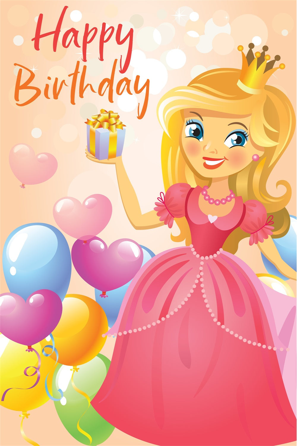 Customize Backdrop für Geburtstag Prinzessin Glam Ballon Backdrop BRP3-49