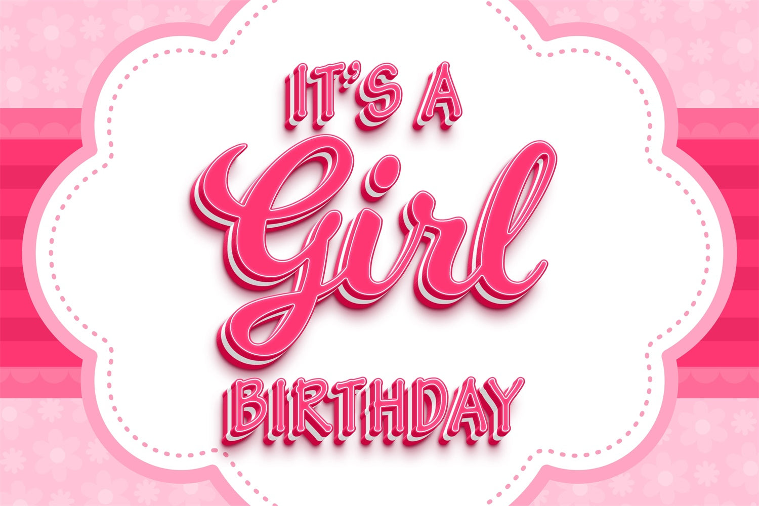 Personalisierte Backdrop für Geburtstag Romantische Rosa Thema Backdrop BRP3-54