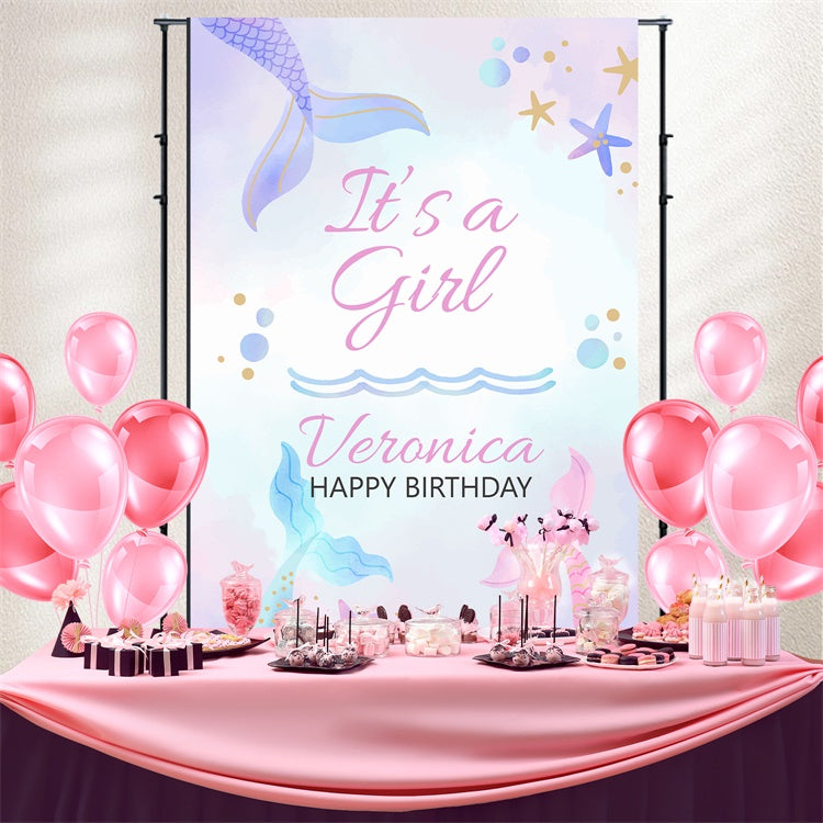 Customize Geburtstag Hintergrund Unterwasser Meerjungfrau Fantasy Hintergrund BRP3-60